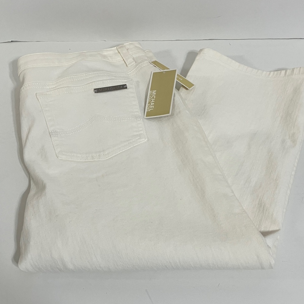 New Michael Kors White Skinny Leg Capris in Size 14 - Picture 8 of 9